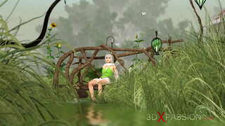 Кайнар секс! Возбужденная матур фея һәм гном авылында